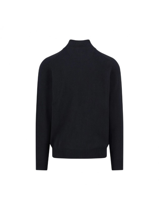 FYNCH HATTON KNIT ZIP BLACK