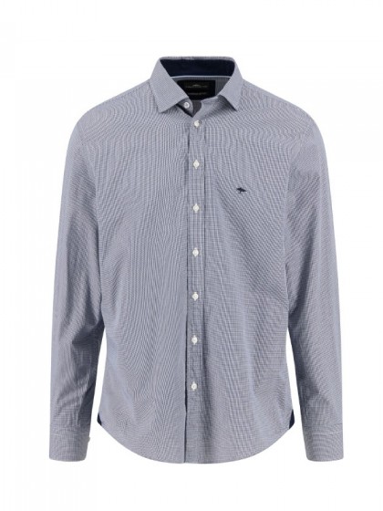 FYNCH-HATTON CHECKERED SHIRT BLUE