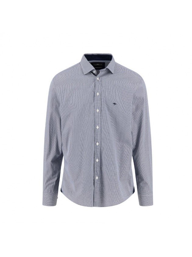 FYNCH-HATTON CHECKERED SHIRT BLUE