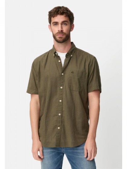 CAMEL ACTIVE STRIPES SHIRT DEEP OLIVE