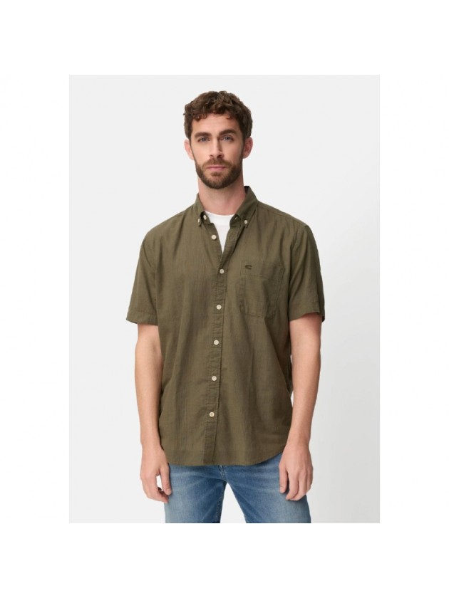 CAMEL ACTIVE STRIPES SHIRT DEEP OLIVE
