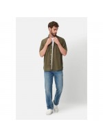 CAMEL ACTIVE STRIPES SHIRT DEEP OLIVE