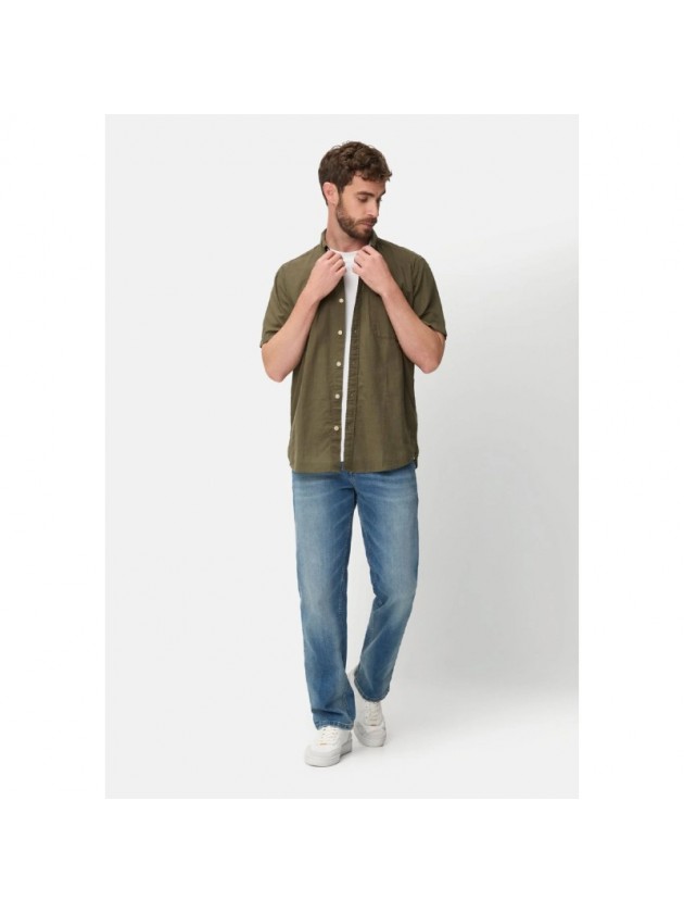 CAMEL ACTIVE STRIPES SHIRT DEEP OLIVE
