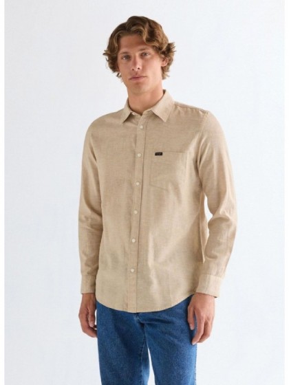REGULAR ONE POCKET SHIRT BEIGE