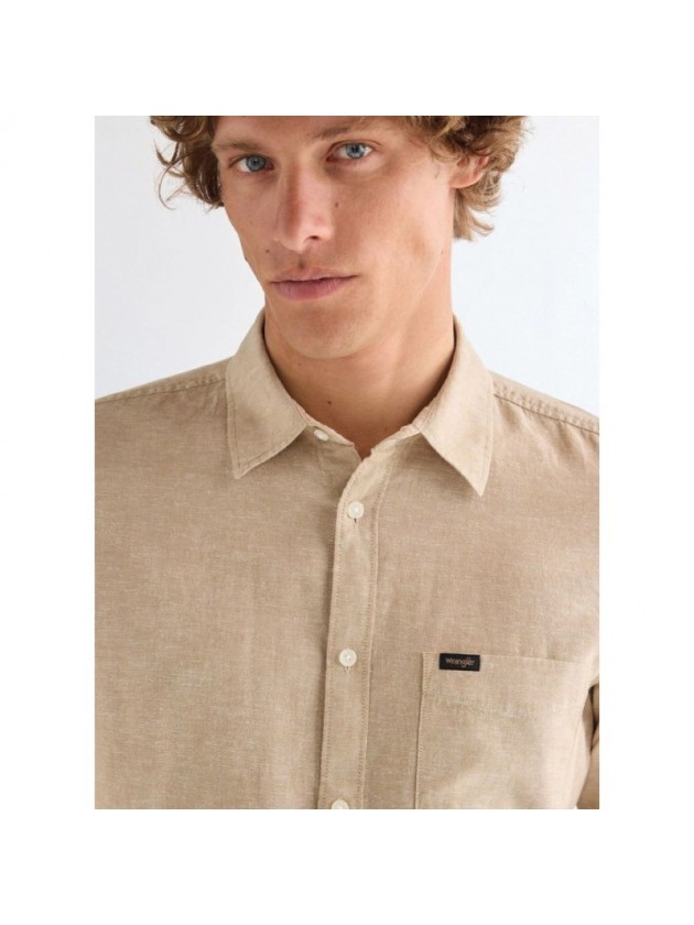 REGULAR ONE POCKET SHIRT BEIGE