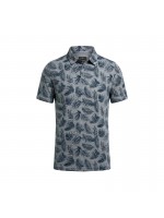 FYNCH HATTON POLO BLUE SHIRT WITH ALL OVER PRINT