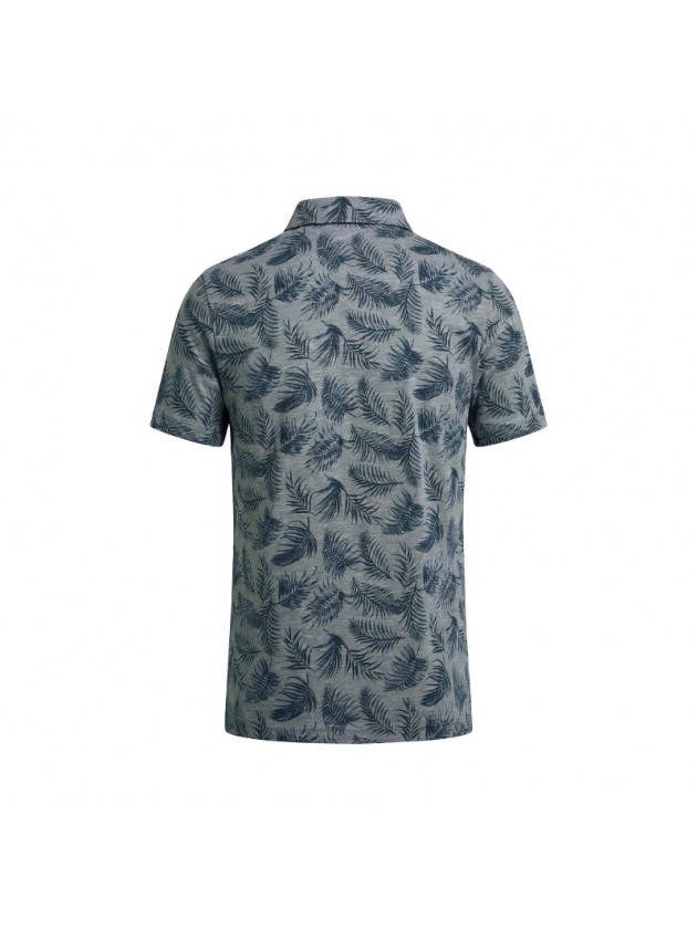 FYNCH HATTON POLO BLUE SHIRT WITH ALL OVER PRINT