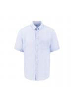 FYNCH HATTON SHORT SLEEVE LINEN SHIRT LIGHT BLUE