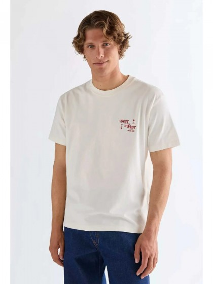 WRANGLER T-SHIRT ΜΕ ΣΤΑΜΠΑ ΕΚΡΟΥ