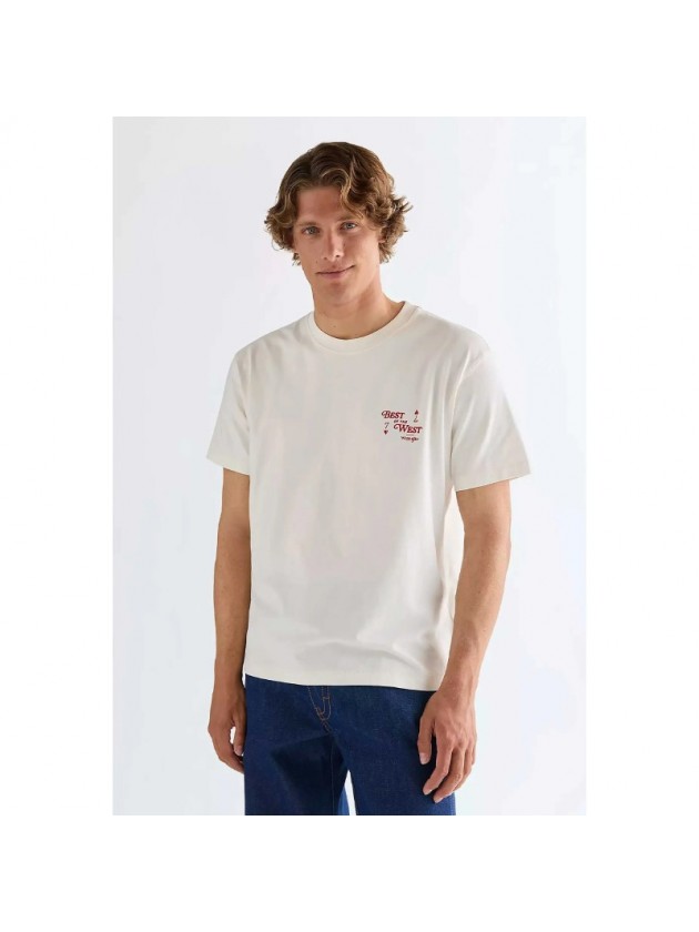 WRANGLER T-SHIRT ΜΕ ΣΤΑΜΠΑ ΕΚΡΟΥ