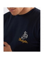 WRANGLER T-SHIRT ΜΕ ΣΤΑΜΠΑ ΜΠΛΕ