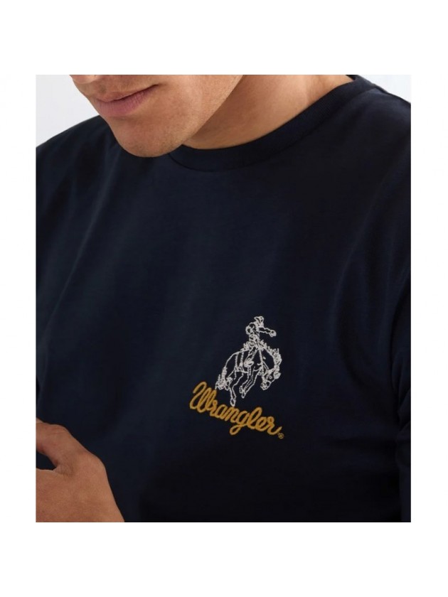 WRANGLER T-SHIRT ΜΕ ΣΤΑΜΠΑ ΜΠΛΕ