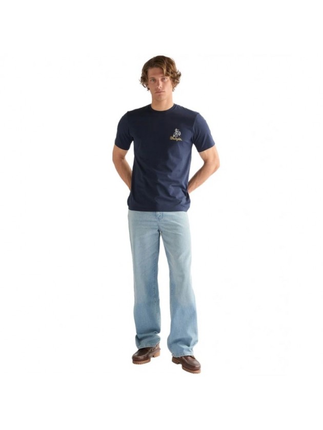 WRANGLER T-SHIRT ΜΕ ΣΤΑΜΠΑ ΜΠΛΕ