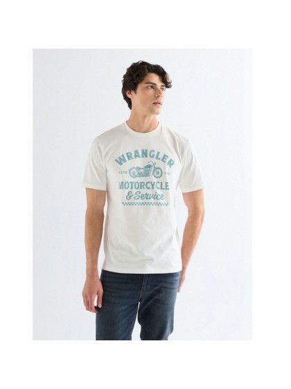WRANGLER T-SHIRT ΜΕ ΣΤΑΜΠΑ ΛΕΥΚΟ