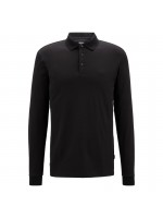 BOSS  ΜΠΛΟΥΖΑ ΠΟΛΟ ΜΟΝΟΧΡΩΜΗ ΜΑΥΡΗ