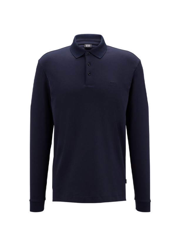 BOSS  ΜΠΛΟΥΖΑ ΠΟΛΟ ΜΟΝΟΧΡΩΜΗ ΜΠΛΕ