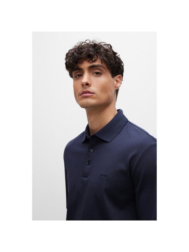 BOSS  ΜΠΛΟΥΖΑ ΠΟΛΟ ΜΟΝΟΧΡΩΜΗ ΜΠΛΕ