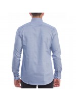 BOSS ΠΟΥΚΑΜΙΣΟ ΜΟΝΟΧΡΩΜΟ MΠΛΕ ΣΧΕΔΙΑΣΤΟ