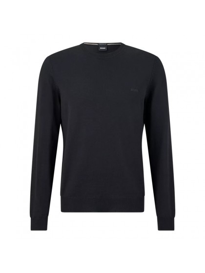 BOSS ΠΛΕΚΤΟ ΜΑΛΛΙΝΟ ΜΕ ΛΑΙΜΟΚΟΨΗ ΜΑΥΡΟ