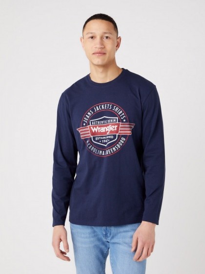 WRANGLER ΜΠΛΟΥΖΑ ΜΕ ΣΤΑΜΠΑ ΜΠΛΕ