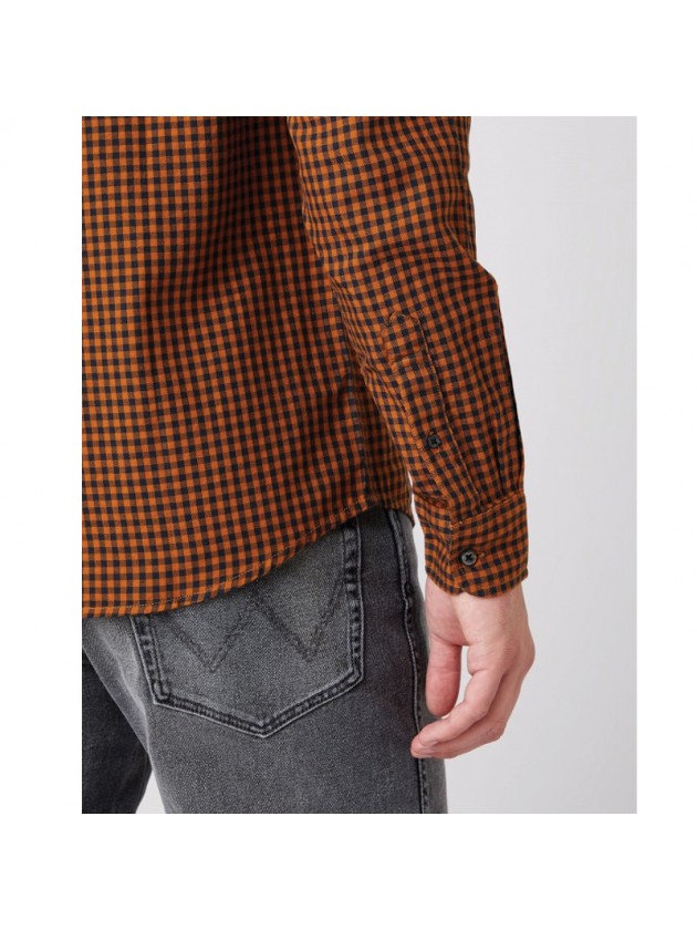 WRANGLER PLAID SHIRT MAROON