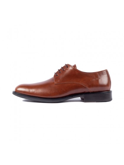 SOFTIES LEATHER SHOE WITH LACES BROWN