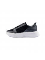 SOFTIES ΔΕΡΜΑΤΙΝΟ SNEAKER ΜΑΥΡΟ