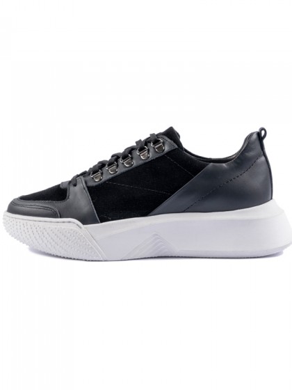 SOFTIES ΔΕΡΜΑΤΙΝΟ SNEAKER ΜΑΥΡΟ