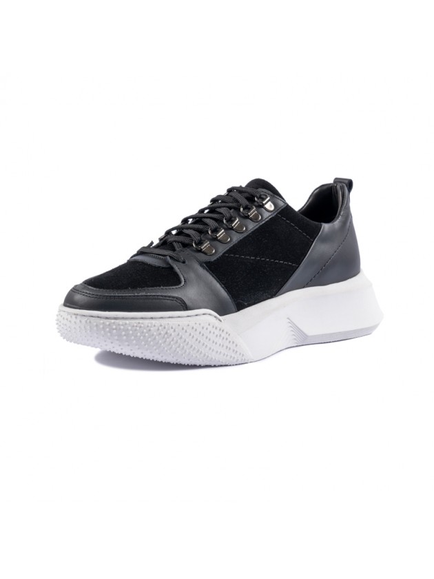 SOFTIES ΔΕΡΜΑΤΙΝΟ SNEAKER ΜΑΥΡΟ
