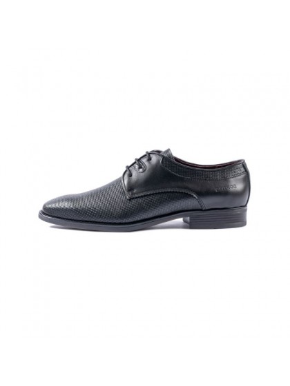 SOFTIES LEATHER SHOE WITH LACES BLACK