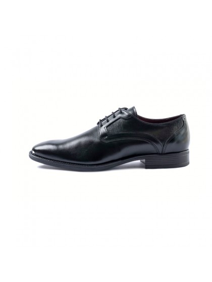 SOFTIES LEATHER SHOE WITH LACES BLACK