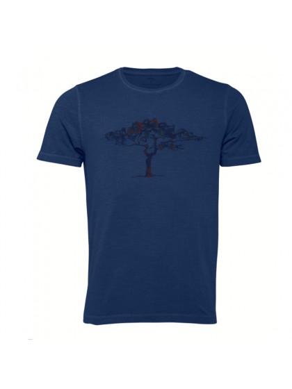 FYNCH HATTON T-SHIRT WITH STAMP BLUE