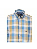 FYNCH HATTON PLAID SHIRT BLUE-YELLOW