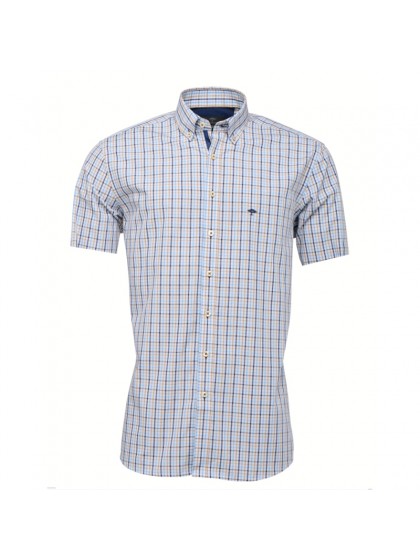 FYNCH HATTON SHIRT BEIGE-LIGHT BLUE