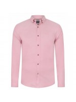 HUGO BOSS SHIRT WITH BUTTON IN THE COLLAR OPEN PINK