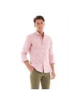 HUGO BOSS SHIRT WITH BUTTON IN THE COLLAR OPEN PINK