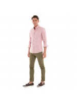 HUGO BOSS SHIRT WITH BUTTON IN THE COLLAR OPEN PINK