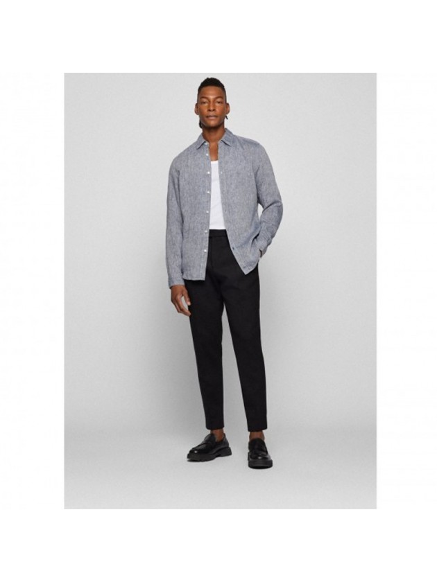 BOSS SHIRT LINEN GREY