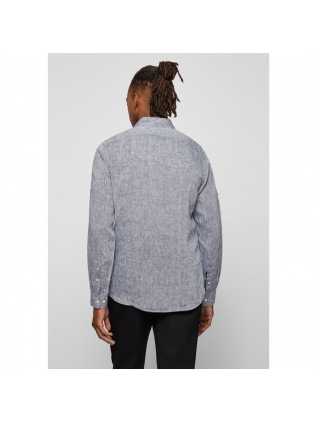 BOSS SHIRT LINEN GREY