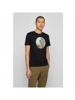 BOSS T-SHIRT ΜΑΥΡΟ ΜΕ ΣΤΑΜΠΑ