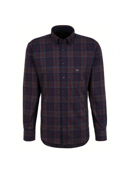FYNCH HATTON PLAID SHIRT BLUE