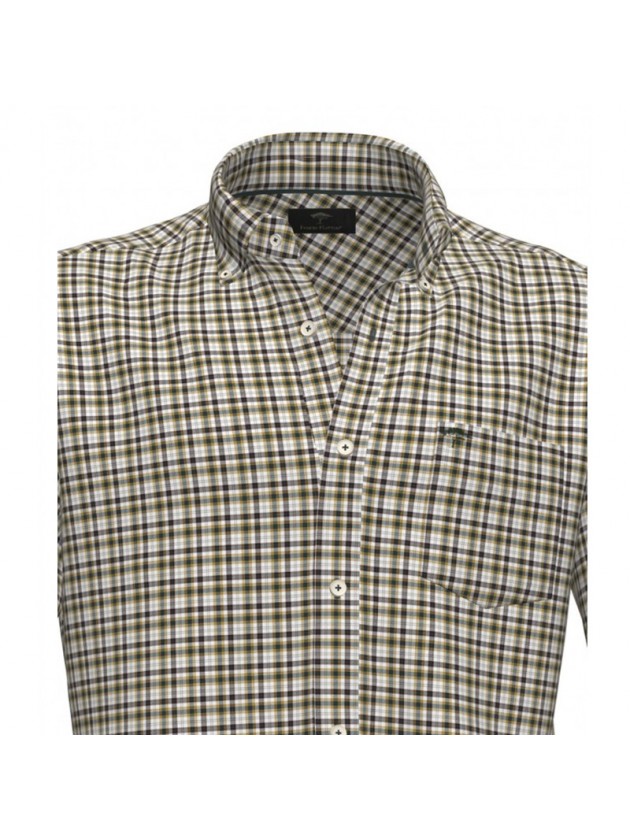 FYNCH HATTON PLAID SHIRT MUSTARD