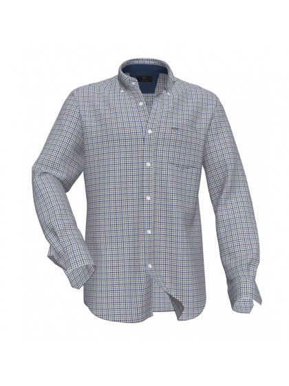 FYNCH HATTON PLAID SHIRT BLUE