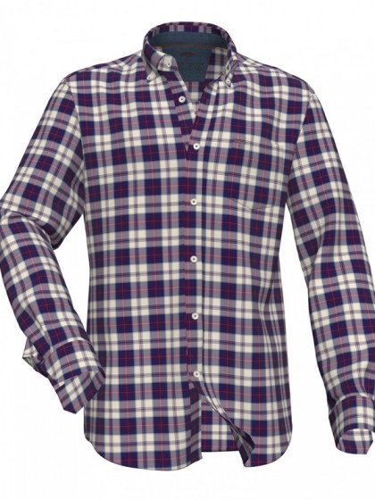 FYNCH HATTON PLAID SHIRT BLUE