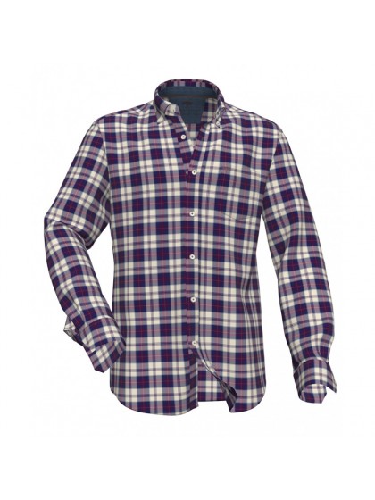 FYNCH HATTON PLAID SHIRT BLUE