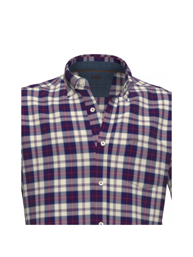 FYNCH HATTON PLAID SHIRT BLUE