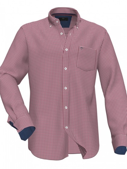 FYNCH HATTON PLAID ΩSHIRT BORDEAUX