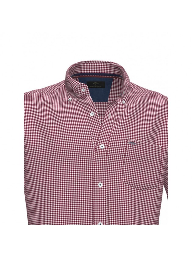 FYNCH HATTON PLAID ΩSHIRT BORDEAUX