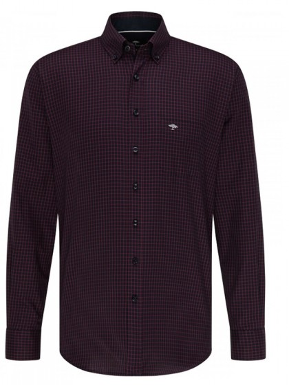 FYNCH HATTON PLAID SHIRT BORDEAUX