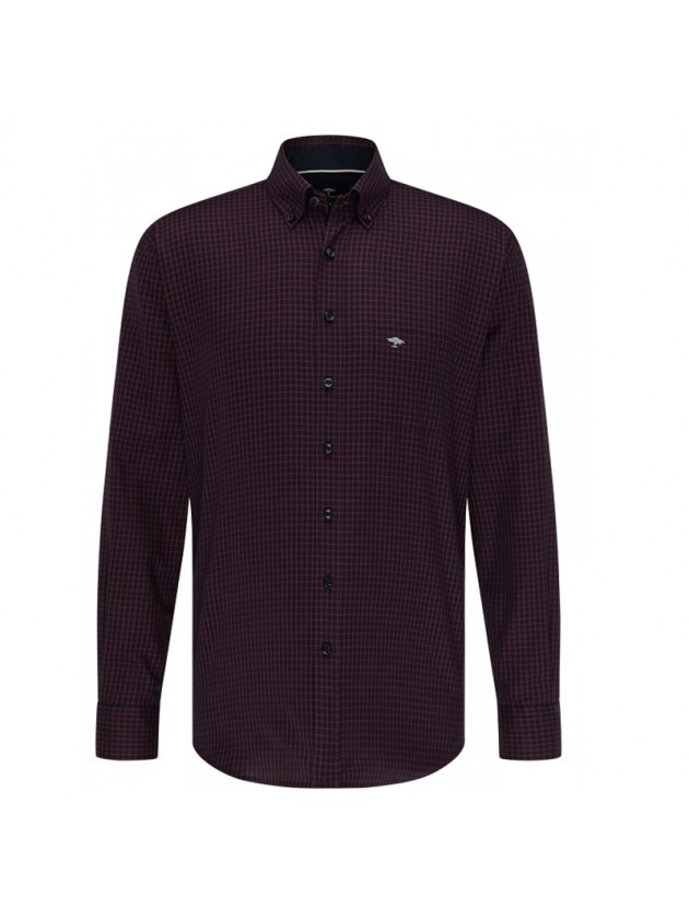 FYNCH HATTON PLAID SHIRT BORDEAUX